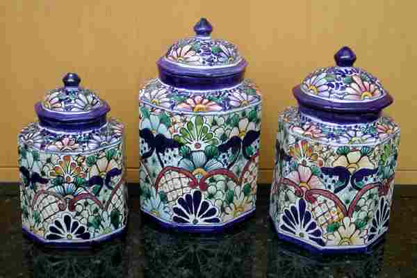 Large Talavera Canisters image Large Talavera Canisters image