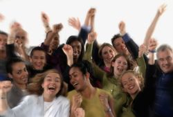 group celebrating
