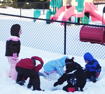 Children Playing in Snow